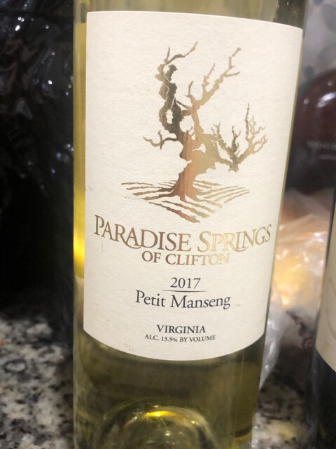Paradise Springs, Petit Manseng, Virginia