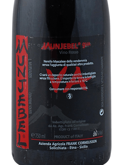 Azienda Agricola Frank Cornelissen, Munjebel Rosso VA, Sicily