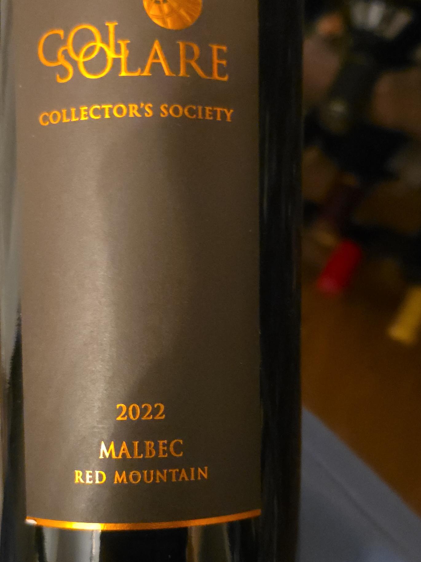 Col Solare, Collector's Society Malbec, Red Mountain