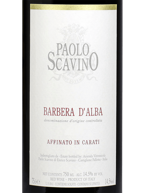 Paolo Scavino, Barbera d'Alba, Affinato Carati