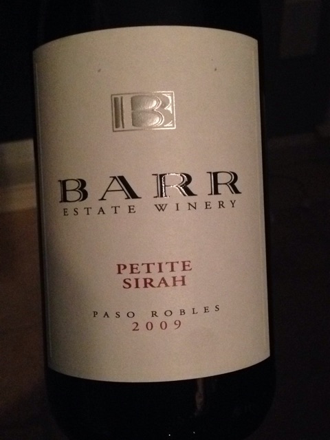 Barr Estate Winery, Petite Sirah, Paso Robles