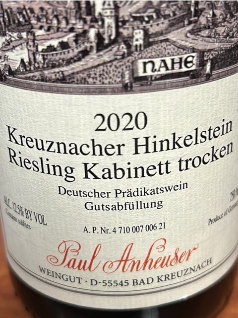 Paul Anheuser, Kreuznacher Krotenpfuhl Riesling BA, Nahe