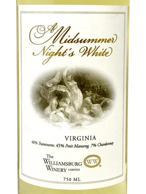 The Williamsburg Winery, A Midsummer Night's White, Virginia