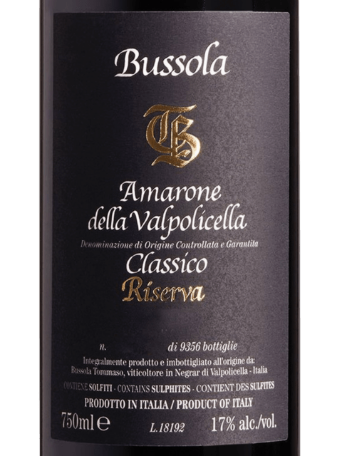 Tommaso Bussola, Classico Riserva, Amarone della Valpolicella