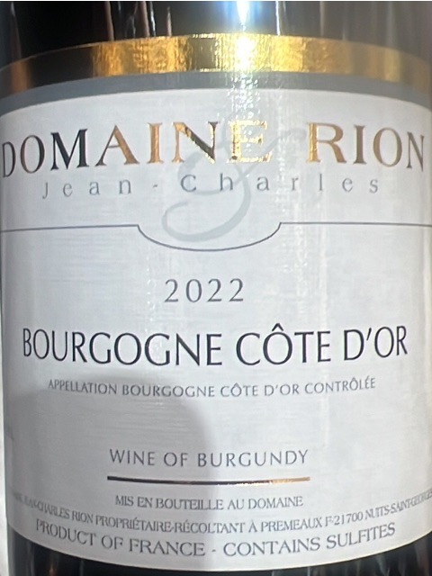 Domaine Jean Charles Rion, Bourgogne, Hautes Cotes de Nuits