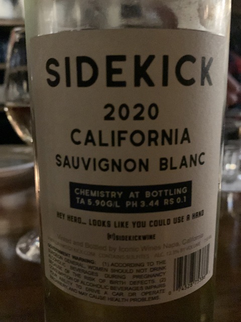Iconic, Sidekick Sauvignon Blanc, Lodi