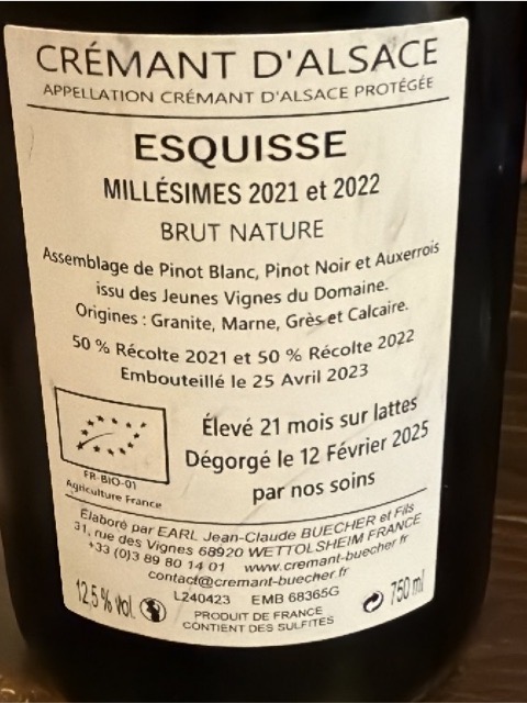 Jean-Claude Buecher, Cremant d'Alsace, Insomnia