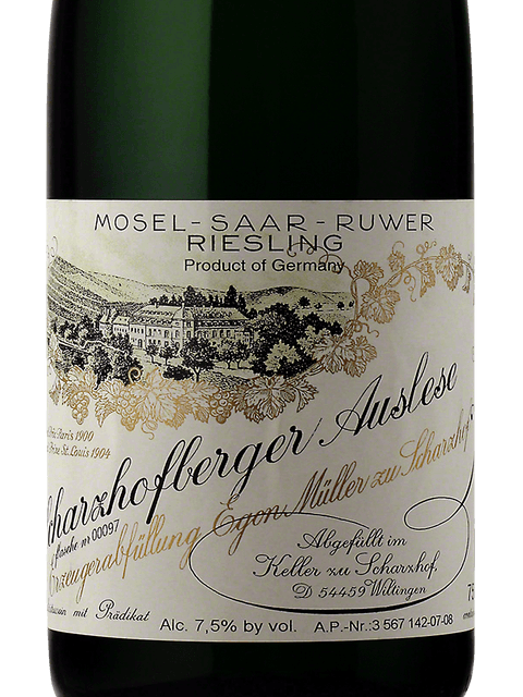 Egon Muller, Scharzhofberger Riesling Auslese Goldkapsel Versteigerung, Mosel