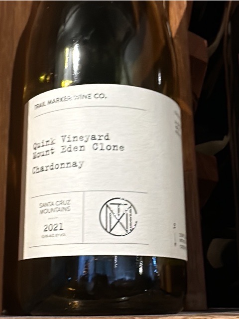 Trail Marker, Quink vineyard Mount Eden Clone Chardonnay, Santa Cruz Mountains