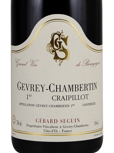Domaine Gerard Seguin, Gevrey-Chambertin Premier Cru, Craipillot
