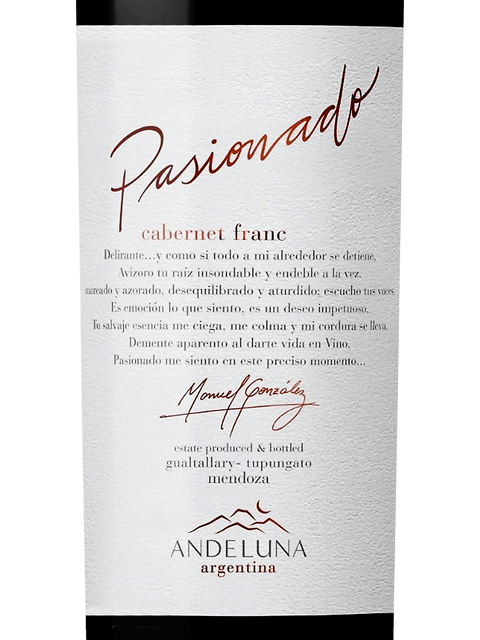 Andeluna, Pasionado Cabernet Franc, Mendoza
