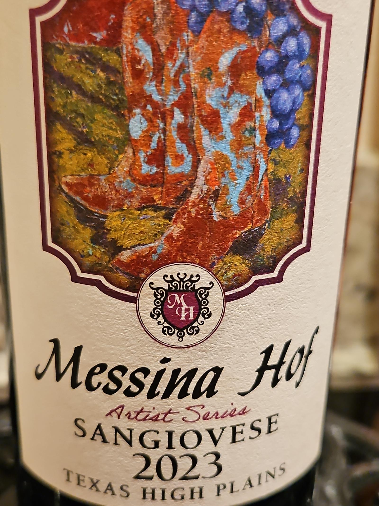 Messina Hof, Artist Series Sangiovese, Texas High Plains