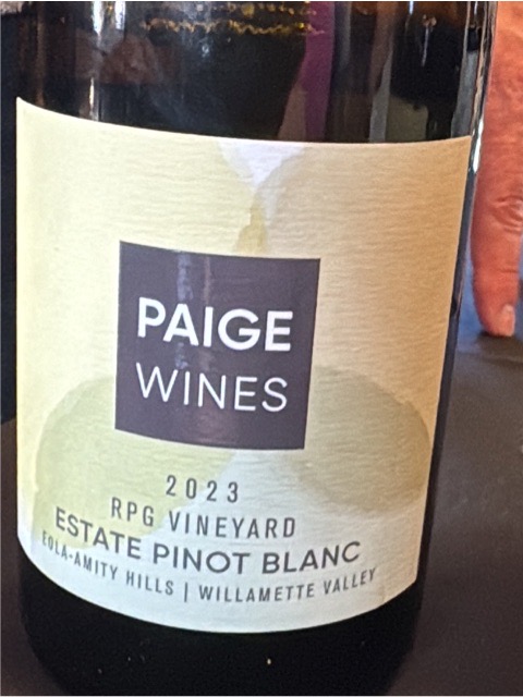 David Paige Wines, RPG Vineyard Pinot Blanc, Eola-Amity Hills