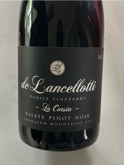 de Lancellotti, La Corsia Pinot Noir, Willamette Valley