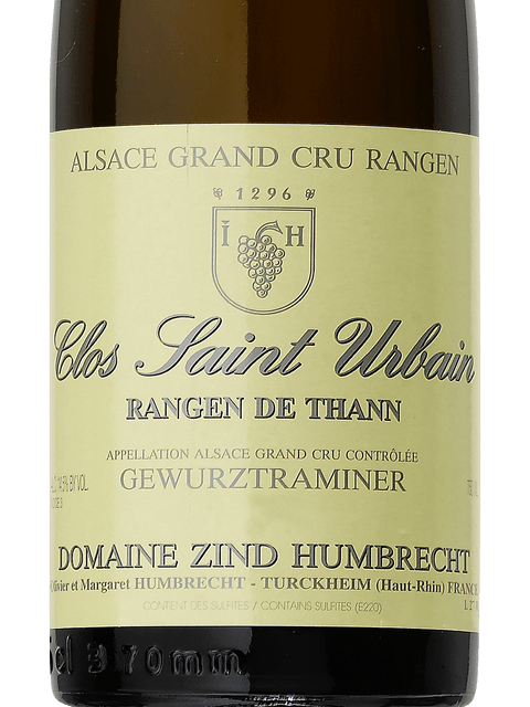 Domaine Zind Humbrecht, Gewurztraminer Rangen Thann Clos Saint Urbain Selection de Grains Nobles