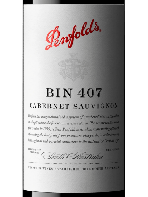Penfolds, Bin 407 Cabernet Sauvignon, South Australia