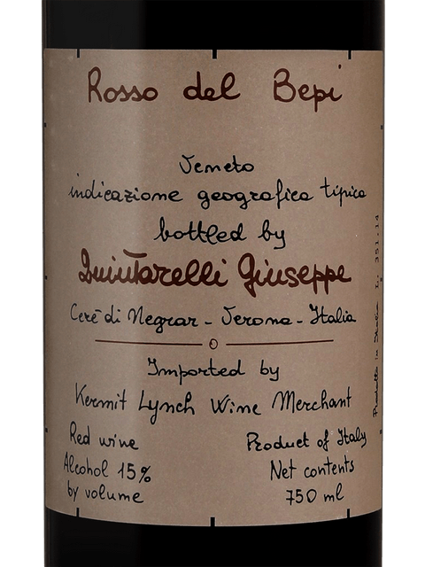 Quintarelli Giuseppe, Rosso del Bepi, Veneto