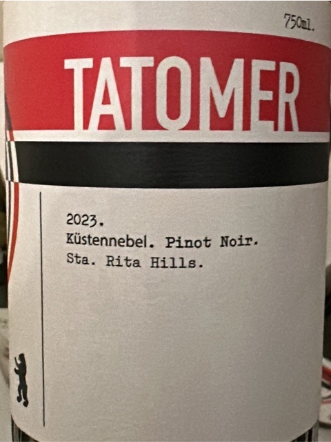 Tatomer, Pinot Noir, Edna Valley