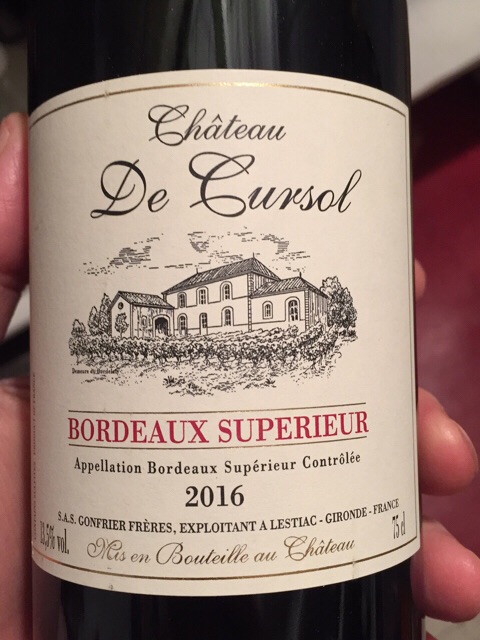 Chateau de Cursol, Bordeaux Superieur