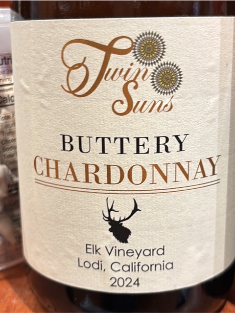 Twin Suns, Merwin Vineyard Buttery Chardonnay, Lodi