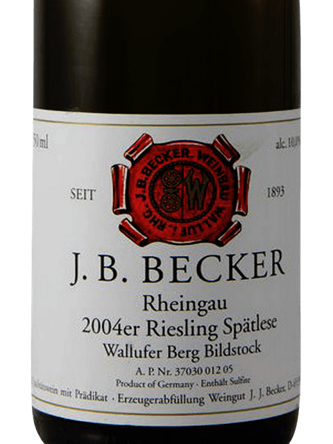 JB Becker, Wallufer Oberberg Riesling Spatlese, Rheingau