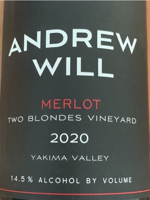 Andrew Will, R Merlot, Washington