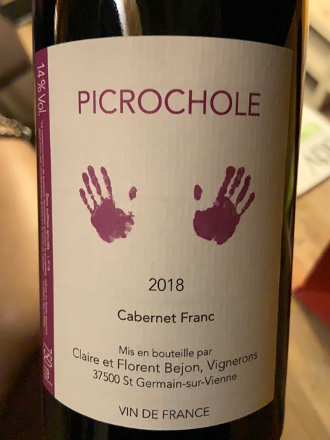 Claire et Florent Bejon, Picrochole Cabernet Franc, VdF