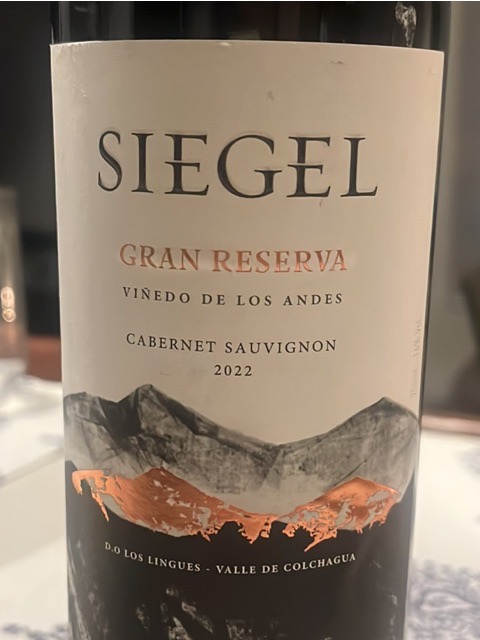 Siegel, Gran Reserva Cabernet Sauvignon, Colchagua Valley