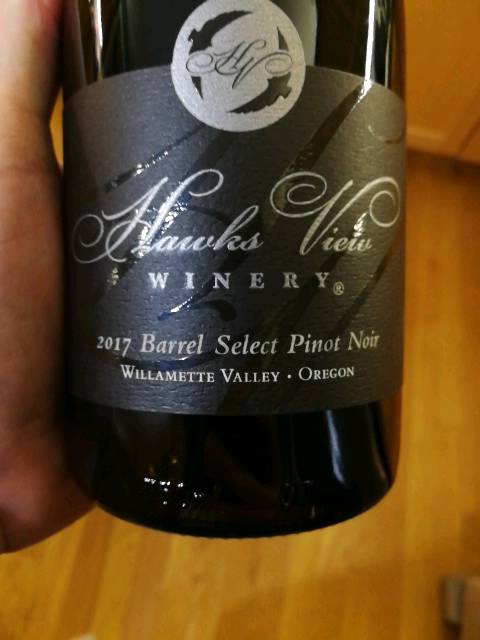 Hawks View Cellars, Barrel Select Pinot Noir, Willamette Valley